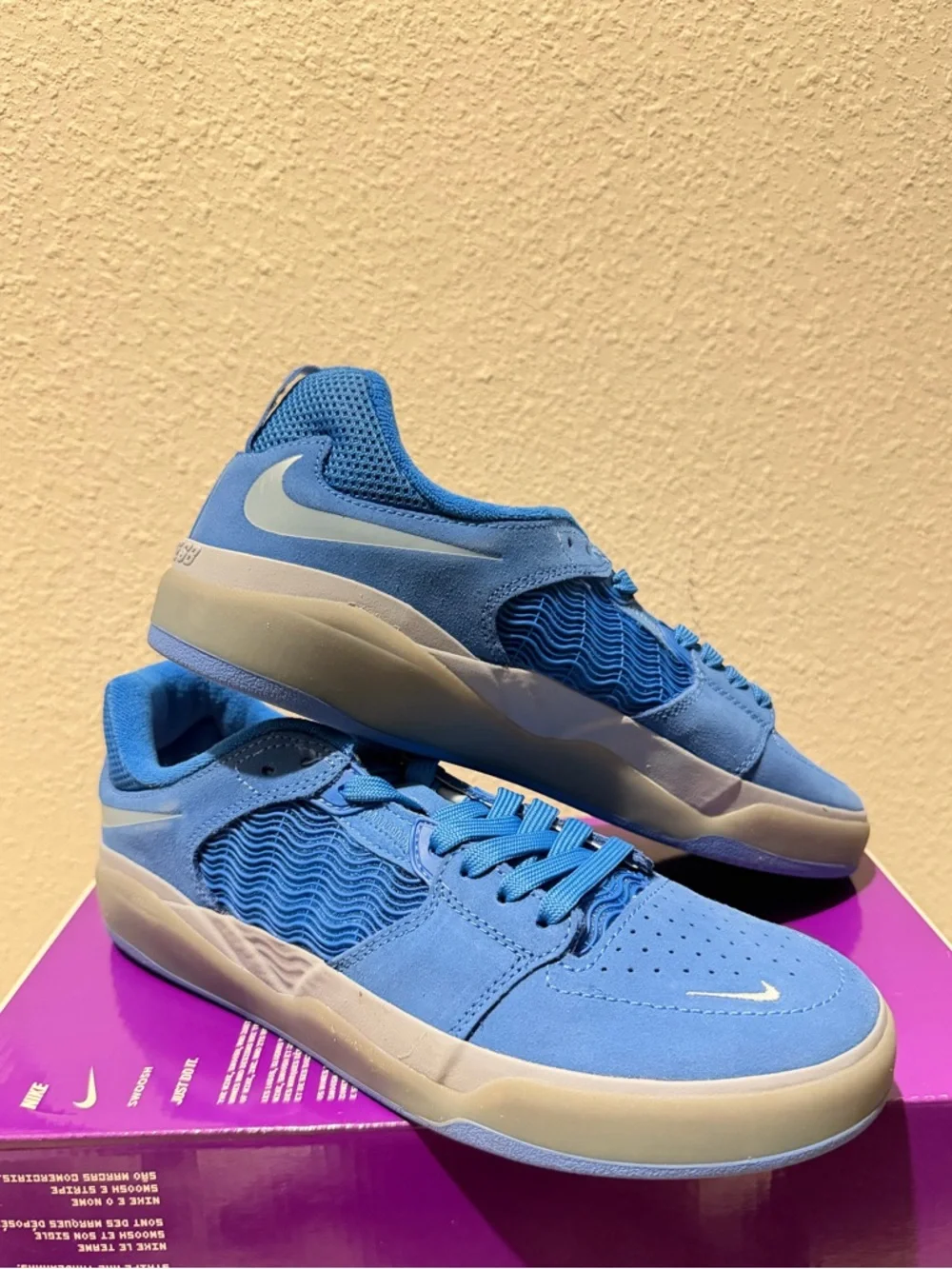 Nike Men’s Light Blue Low-Top Skate Sneakers